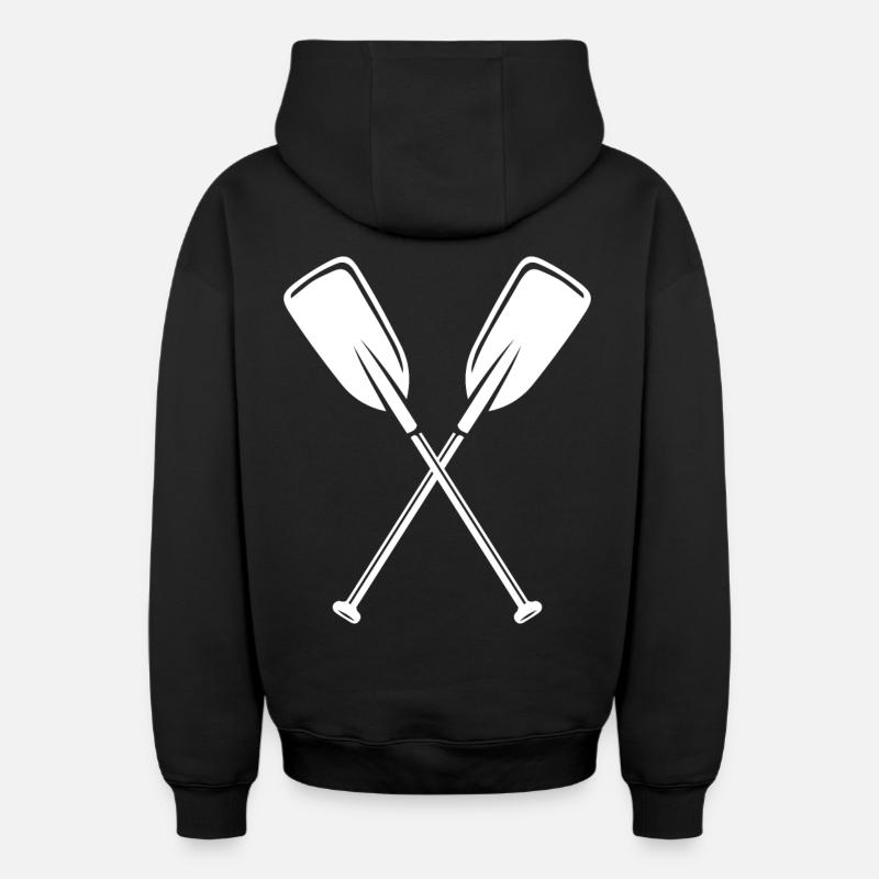 Pagaie - Sweat à capuche unisexe zippé oversize épais SPREAD - noir
