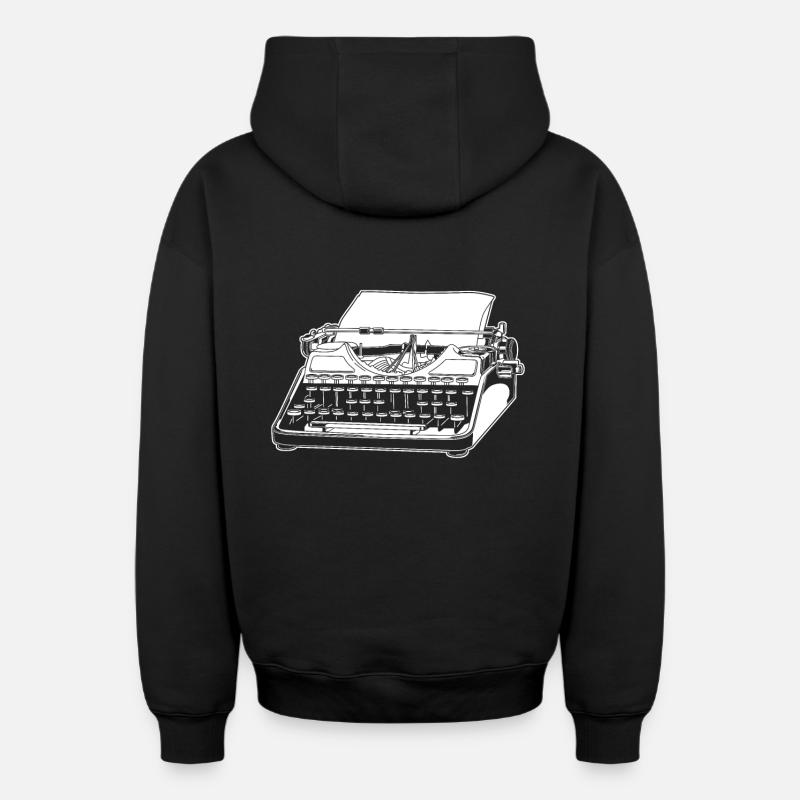 Machine à écrire - Sweat à capuche unisexe zippé oversize épais SPREAD - noir
