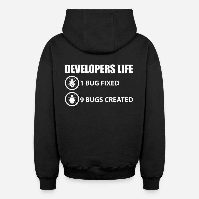Blague programmeur - Sweat à capuche unisexe zippé oversize épais SPREAD - noir