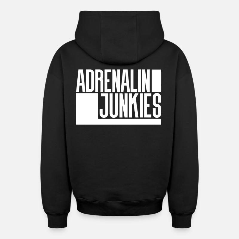 Junkies Adrénaline - Sweat à capuche unisexe zippé oversize épais SPREAD - noir
