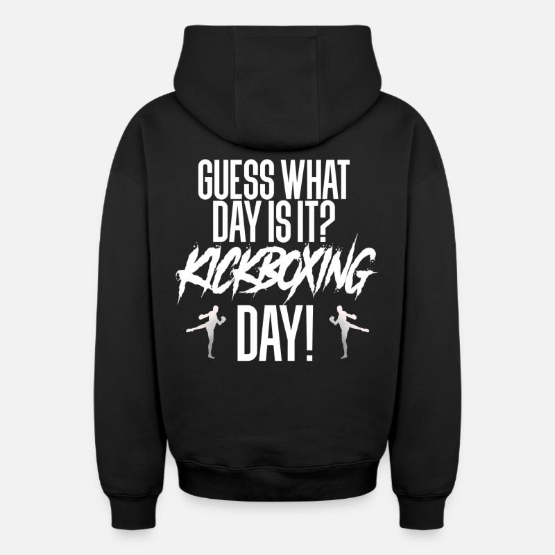 Kickboxing kickboxing - Sweat à capuche unisexe zippé oversize épais SPREAD - noir