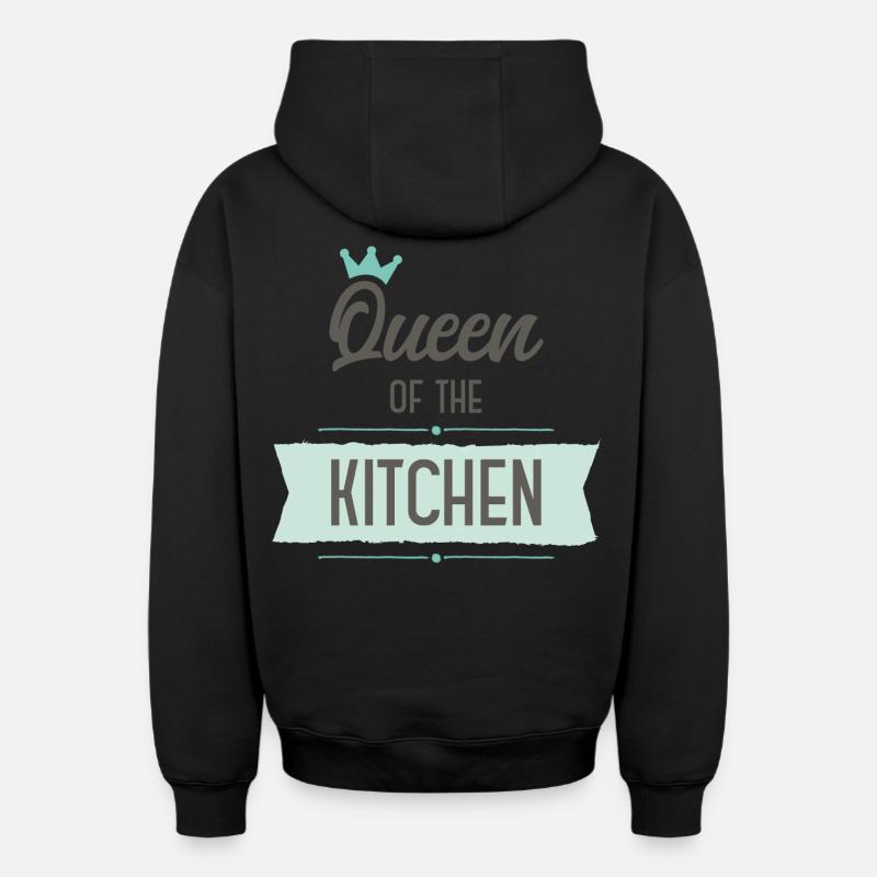 Cuire - Sweat à capuche unisexe zippé oversize épais SPREAD - noir