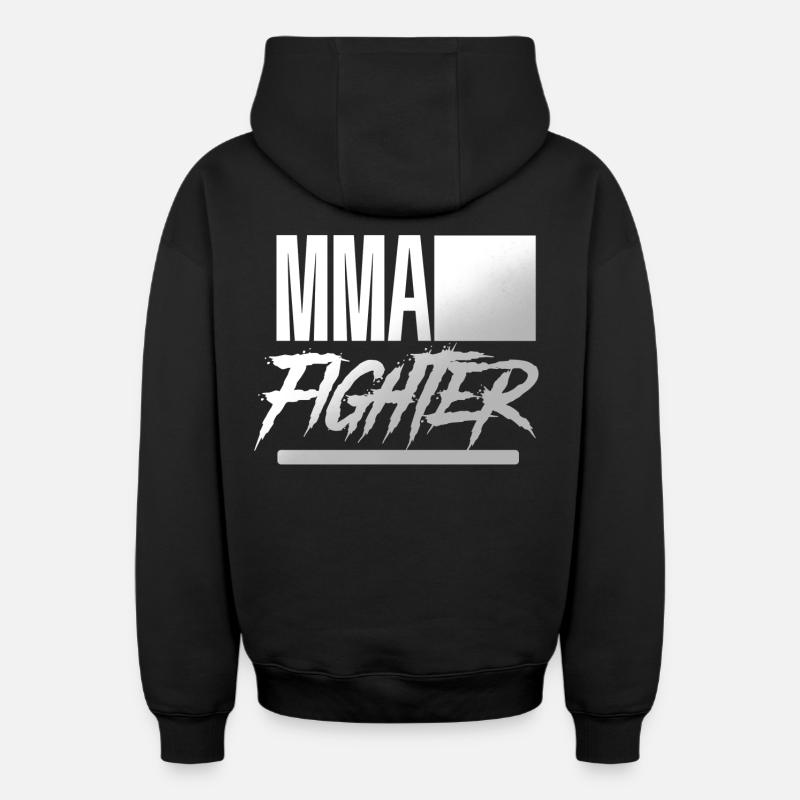 MMA Fighter - Sweat à capuche unisexe zippé oversize épais SPREAD - noir