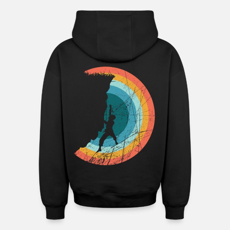 Escalade - Alpinisme - Sweat à capuche unisexe zippé oversize épais SPREAD - noir