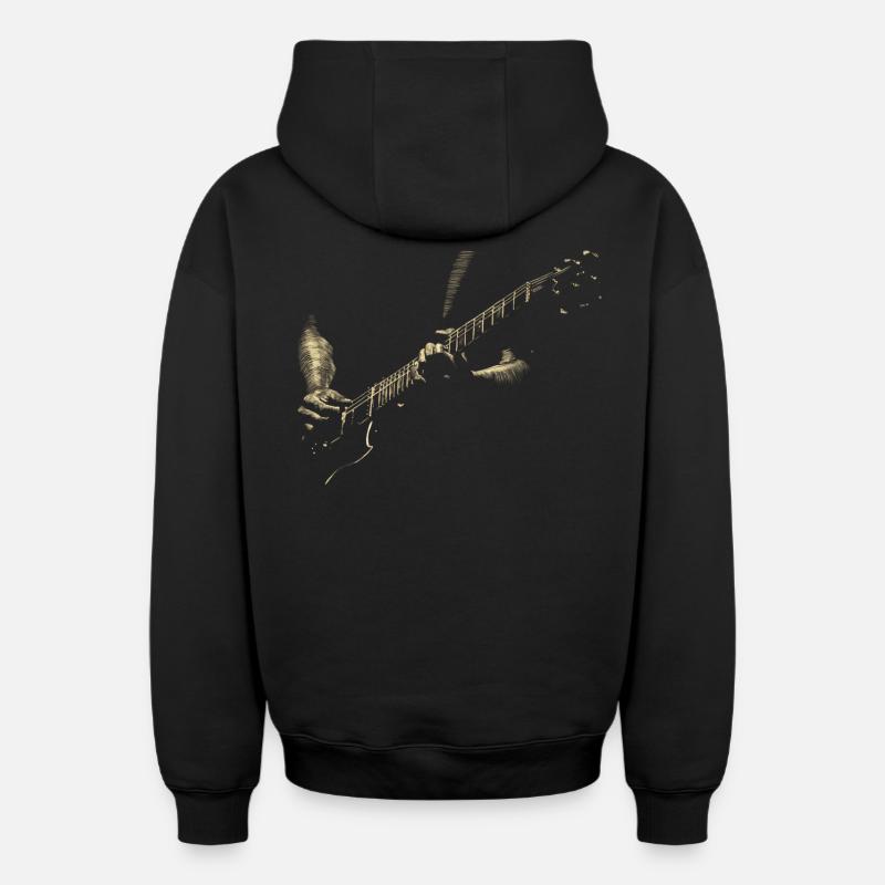 Guitarist - Sweat à capuche unisexe zippé oversize épais SPREAD - noir