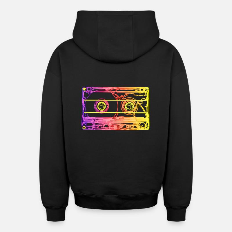 Années 90 - Sweat à capuche unisexe zippé oversize épais SPREAD - noir