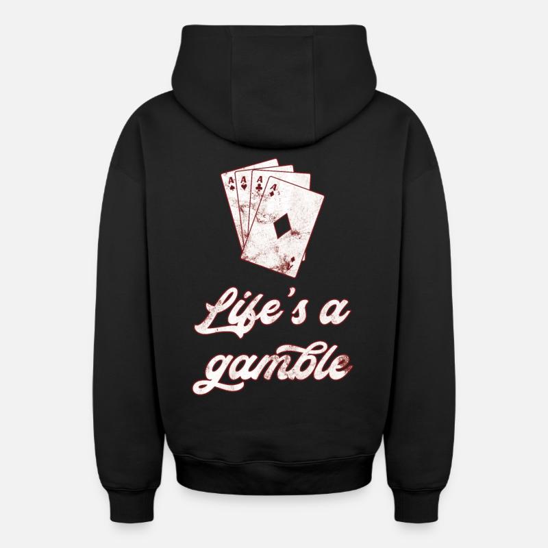 poker - Sweat à capuche unisexe zippé oversize épais SPREAD - noir