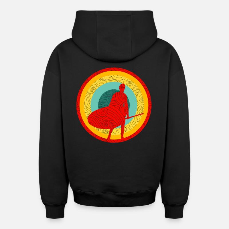 SOUPER - Sweat à capuche unisexe zippé oversize épais SPREAD - noir