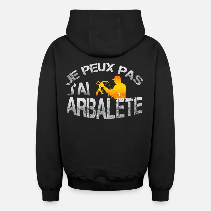 Arbalète - Sweat à capuche unisexe zippé oversize épais SPREAD - noir