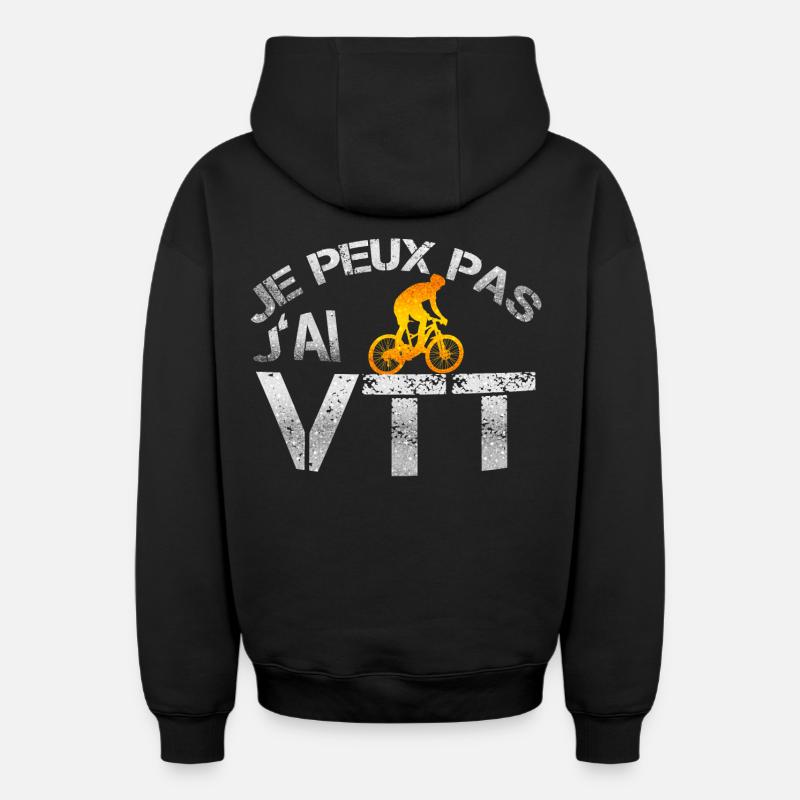 Vtt - Sweat à capuche unisexe zippé oversize épais SPREAD - noir