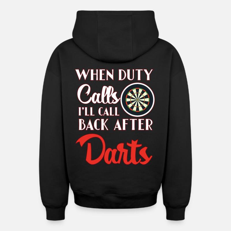 Fléchettes fléchettes - Sweat à capuche unisexe zippé oversize épais SPREAD - noir