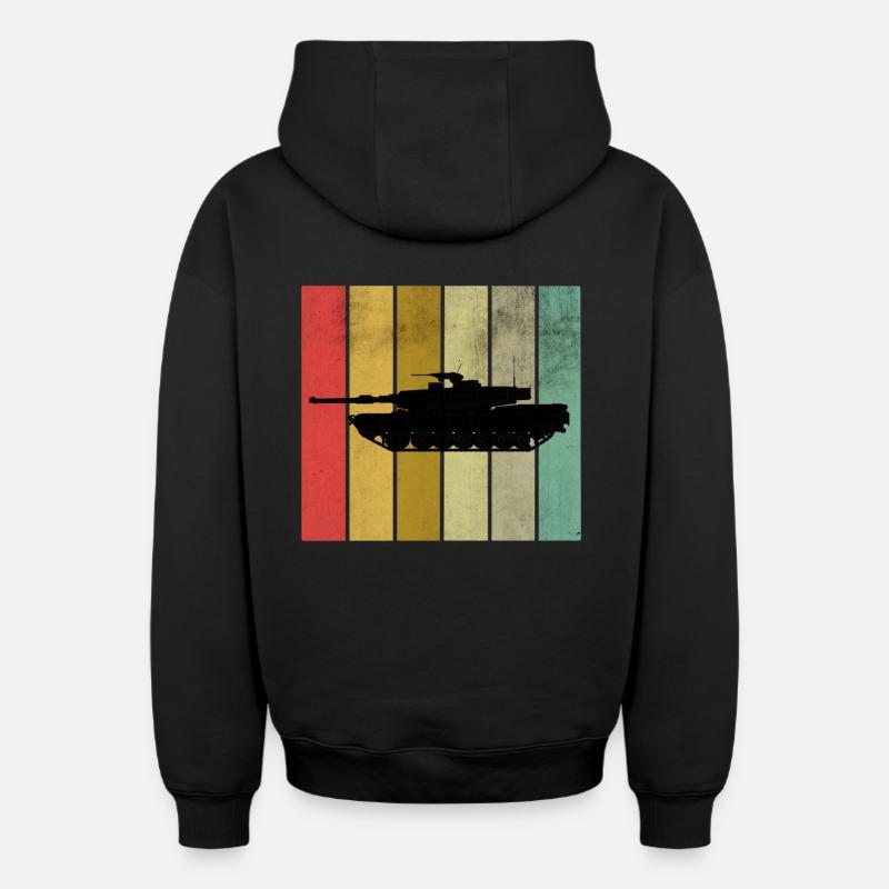 Tanks - Sweat à capuche unisexe zippé oversize épais SPREAD - noir
