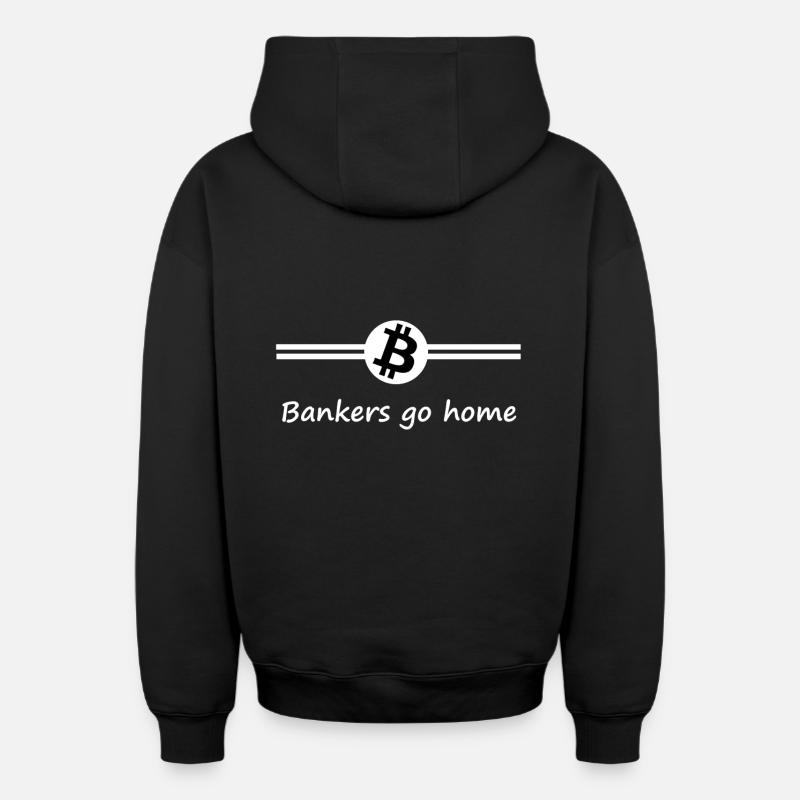 Bitcoin - Sweat à capuche unisexe zippé oversize épais SPREAD - noir