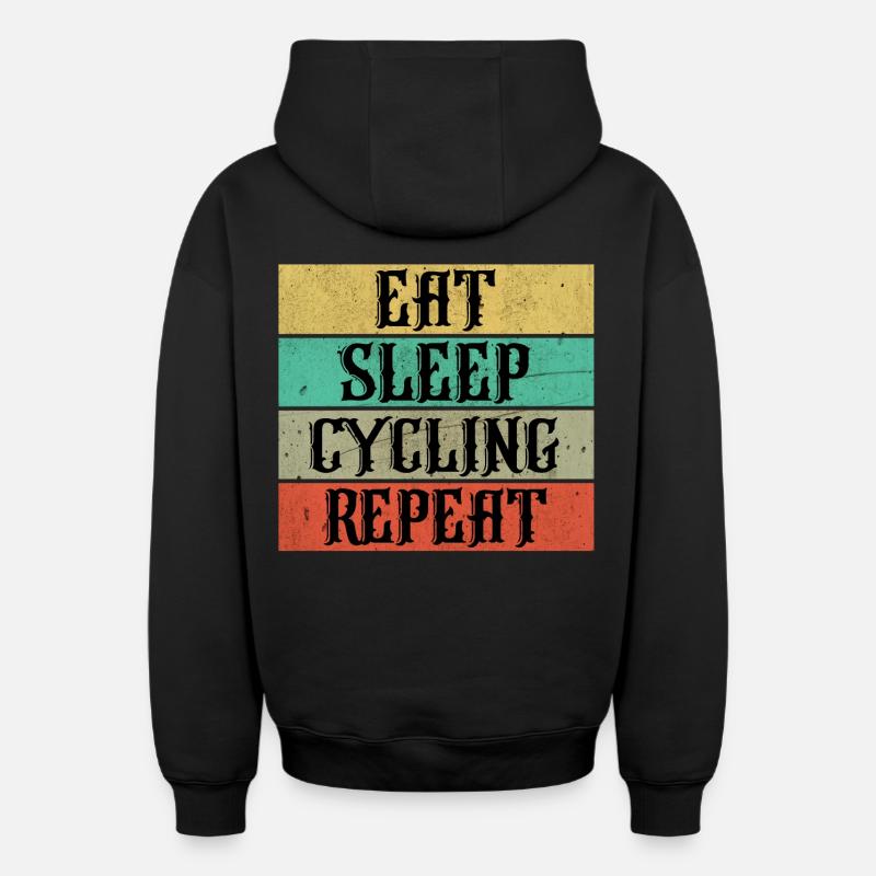 Cyclisme cyclisme - Sweat à capuche unisexe zippé oversize épais SPREAD - noir