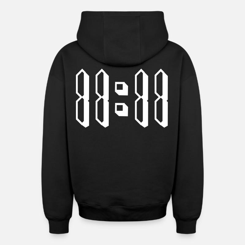 11:11 onze heures onze - Sweat à capuche unisexe zippé oversize épais SPREAD - noir