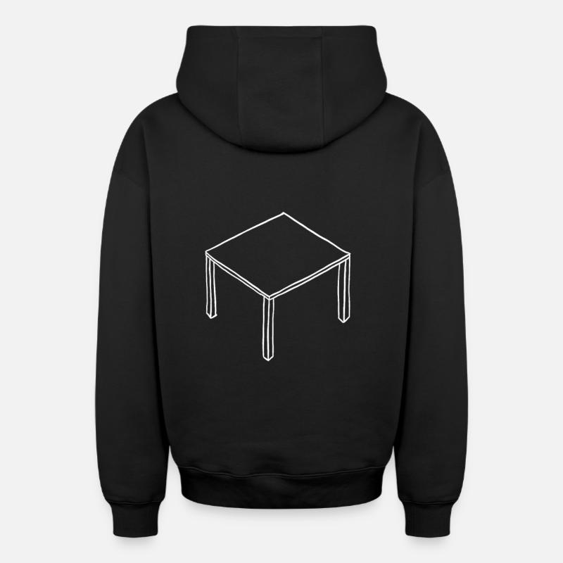 Table blanc - Sweat à capuche unisexe zippé oversize épais SPREAD - noir