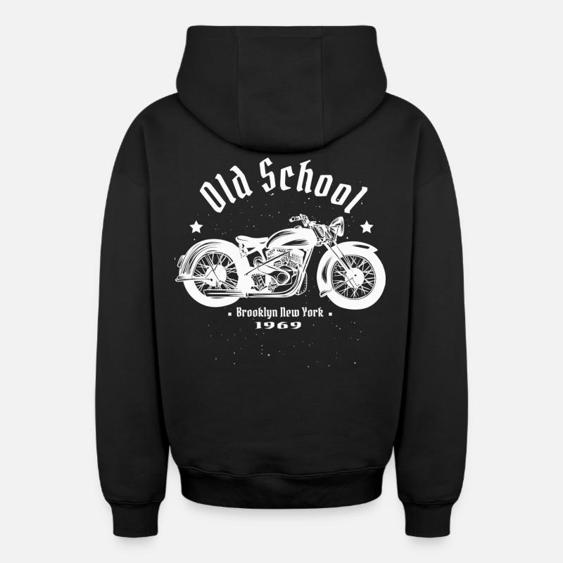 Biker - Sweat à capuche unisexe zippé oversize épais SPREAD - noir