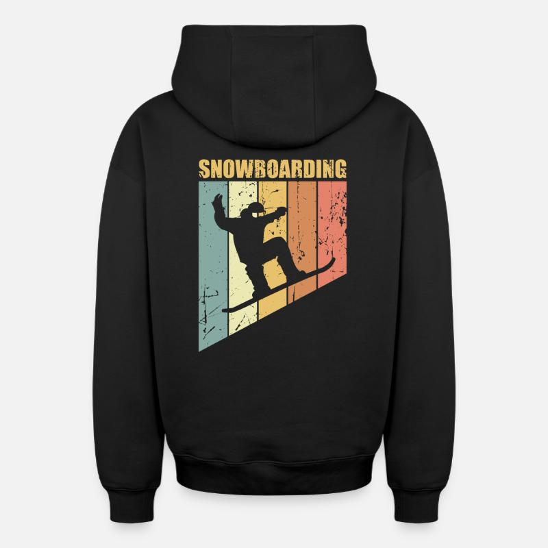 Snowboard Snowboard Snowboard - Sweat à capuche unisexe zippé oversize épais SPREAD - noir