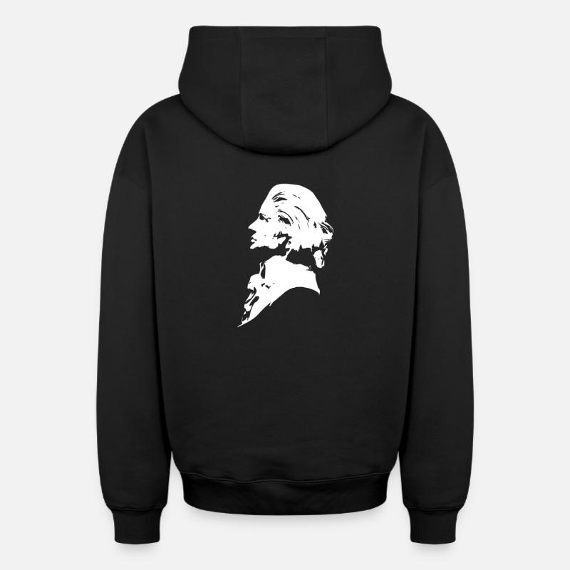 Mozart - Sweat à capuche unisexe zippé oversize épais SPREAD - noir