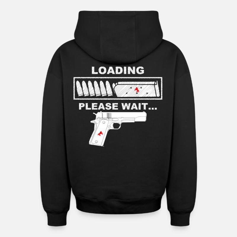 Propriétaire d’armes, 9mm - Sweat à capuche unisexe zippé oversize épais SPREAD - noir