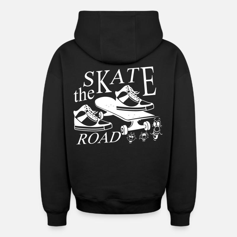 Patineur - Sweat à capuche unisexe zippé oversize épais SPREAD - noir