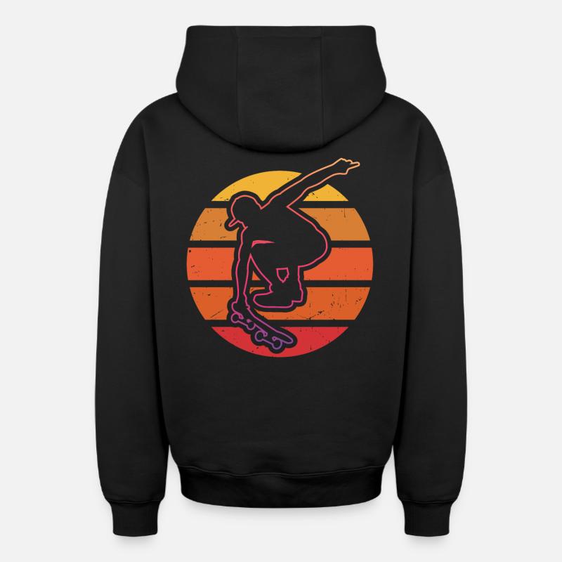 Skateur - Sweat à capuche unisexe zippé oversize épais SPREAD - noir