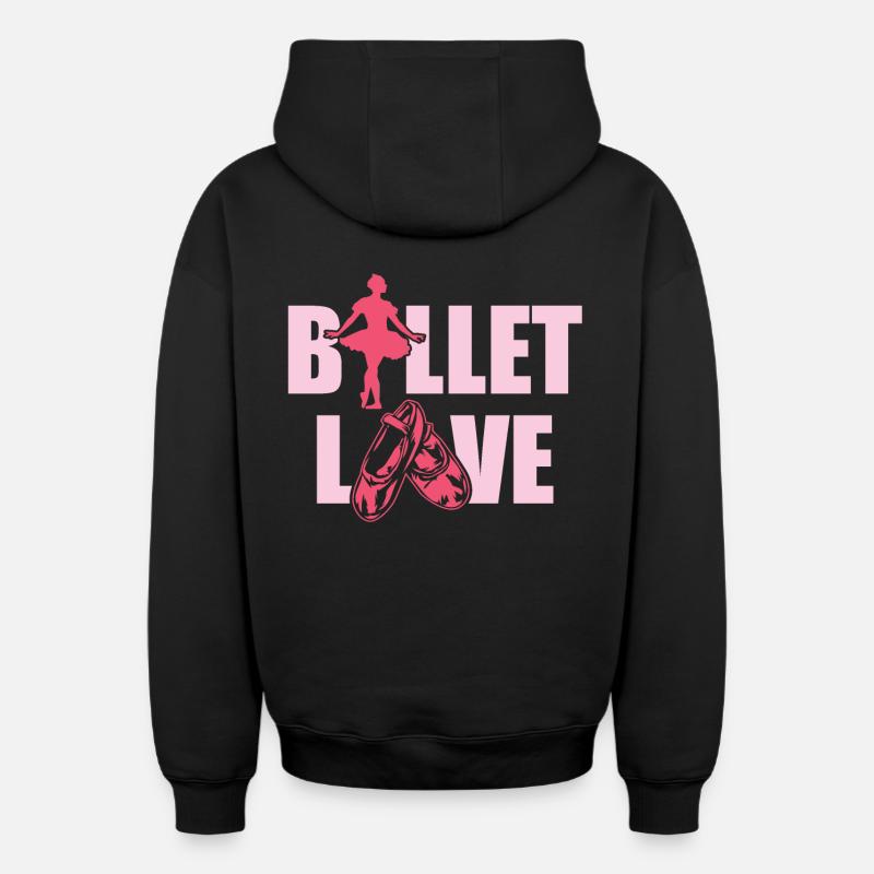 ballet - Sweat à capuche unisexe zippé oversize épais SPREAD - noir