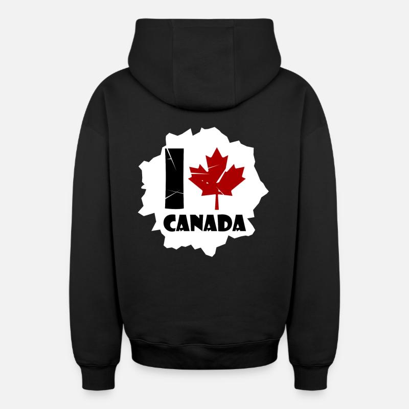 Canada - Sweat à capuche unisexe zippé oversize épais SPREAD - noir