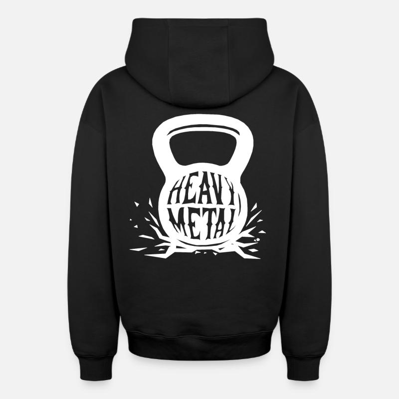 Heavy métal - Sweat à capuche unisexe zippé oversize épais SPREAD - noir