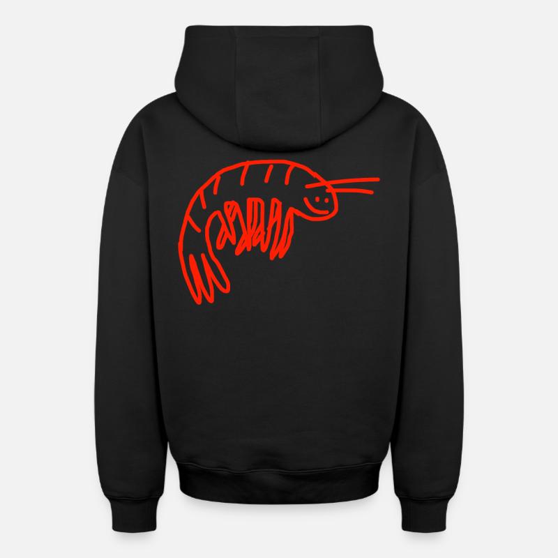 Crevette - Sweat à capuche unisexe zippé oversize épais SPREAD - noir