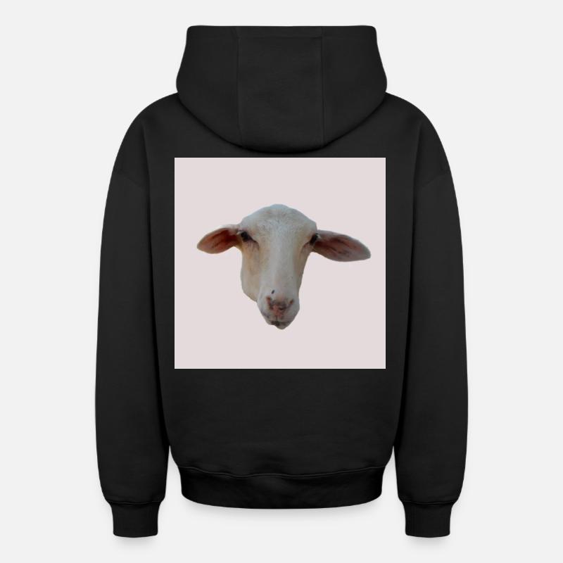 mouton - Sweat à capuche unisexe zippé oversize épais SPREAD - noir