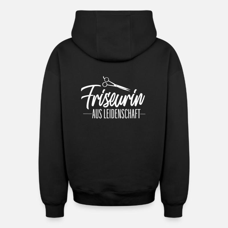 Un coiffeur passionné - Sweat à capuche unisexe zippé oversize épais SPREAD - noir