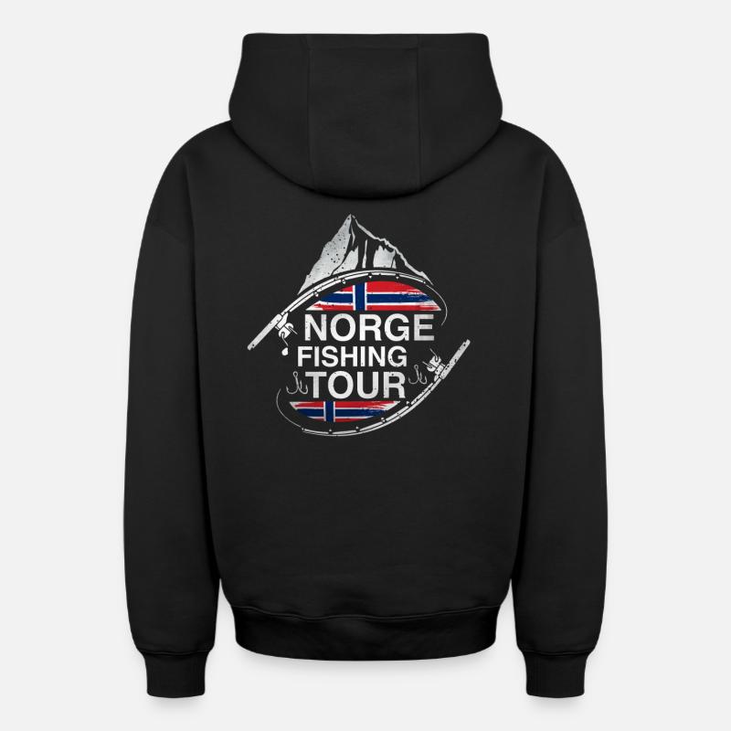 Tour de pêche de Norge - Sweat à capuche unisexe zippé oversize épais SPREAD - noir