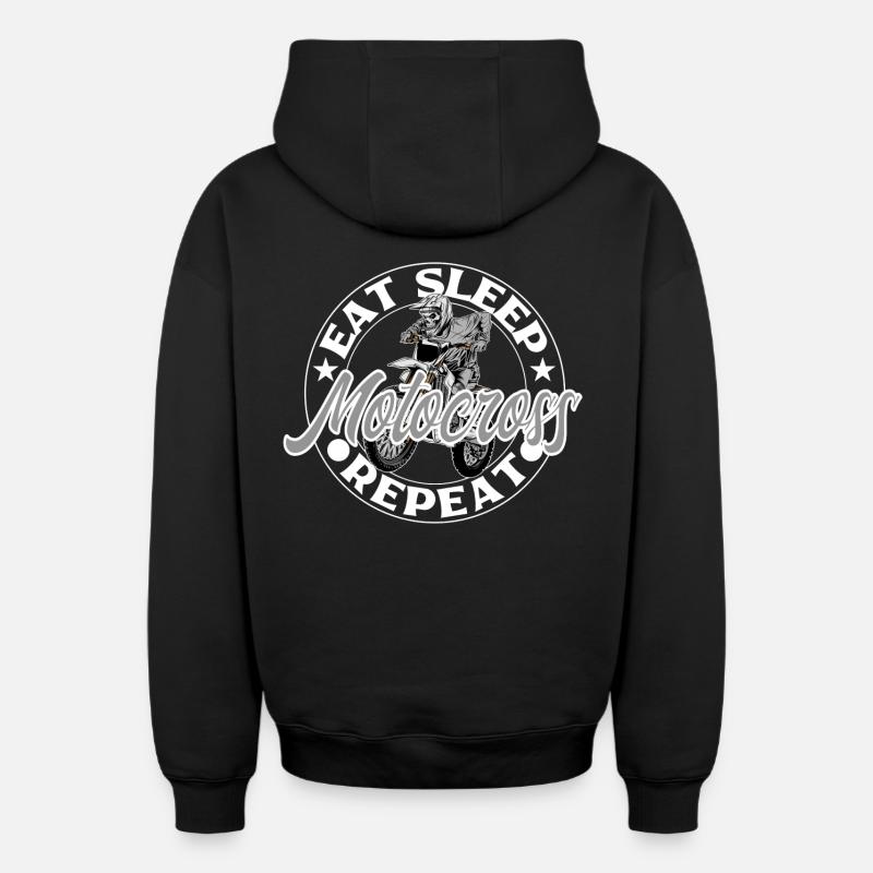 Motocross - Sweat à capuche unisexe zippé oversize épais SPREAD - noir