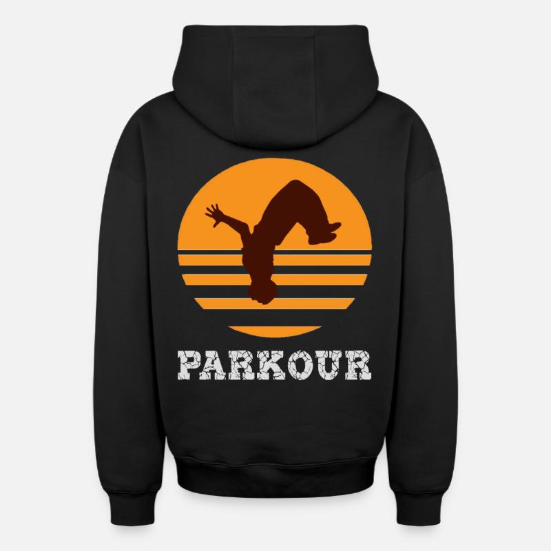 parkour - Sweat à capuche unisexe zippé oversize épais SPREAD - noir