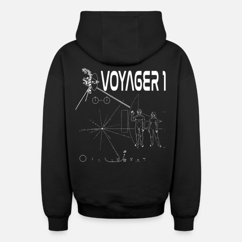 Sonde spatiale voyager 1 blanche - Sweat à capuche unisexe zippé oversize épais SPREAD - noir