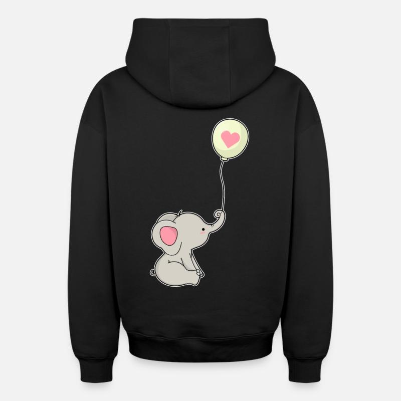 Ballon éléphant - Sweat à capuche unisexe zippé oversize épais SPREAD - noir