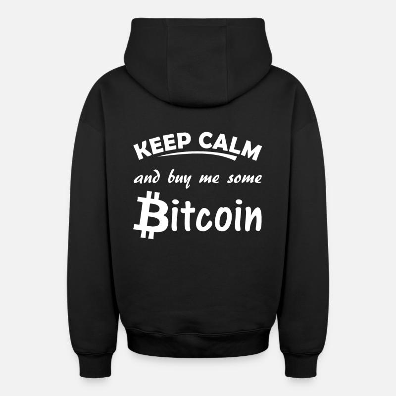 Bitcoin - Sweat à capuche unisexe zippé oversize épais SPREAD - noir