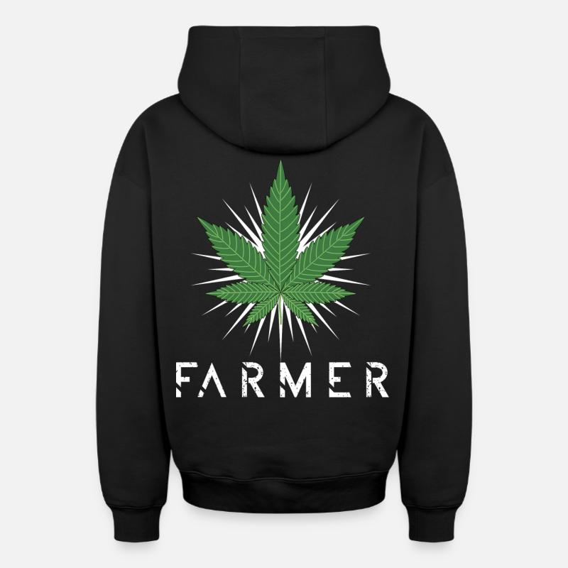 Chanvre Farmer - Sweat à capuche unisexe zippé oversize épais SPREAD - noir
