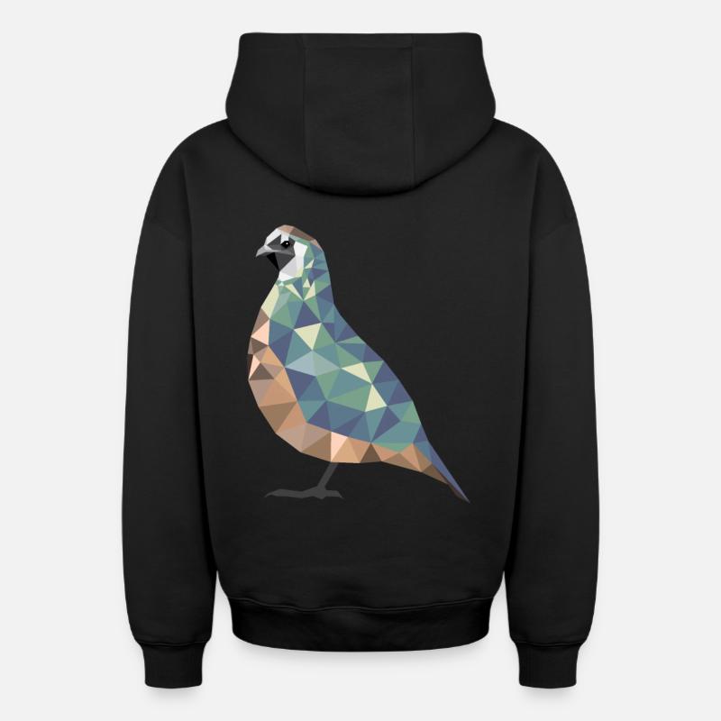 Polygone cailles cailles cailles cailles cadeau - Sweat à capuche unisexe zippé oversize épais SPREAD - noir