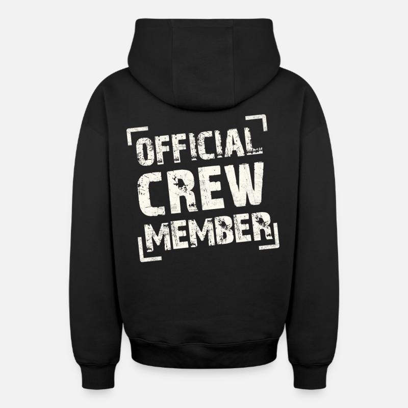 membre officiel de l'équipage - Sweat à capuche unisexe zippé oversize épais SPREAD - noir