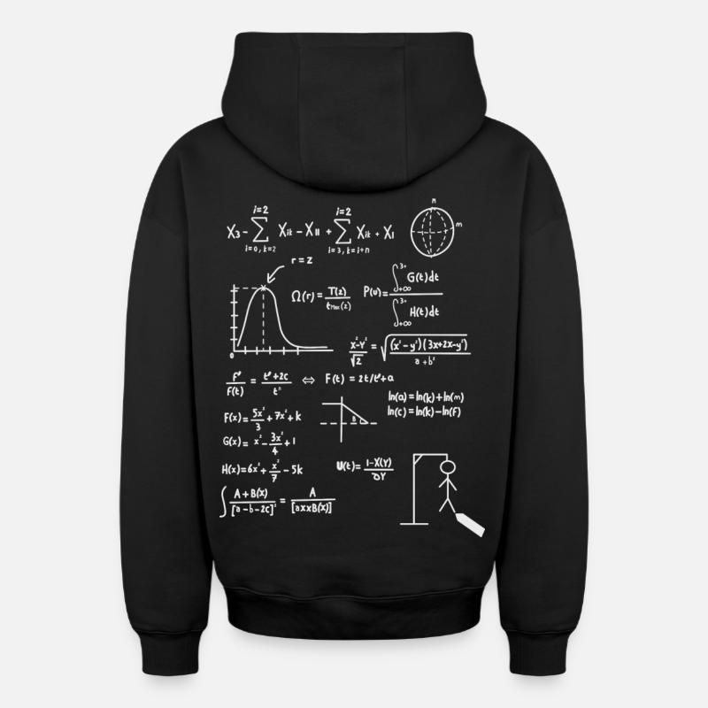 Mathématiques - Sweat à capuche unisexe zippé oversize épais SPREAD - noir