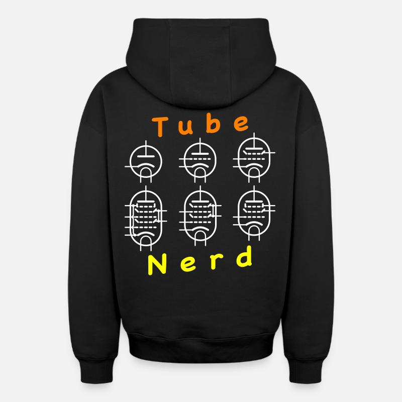 Tube à vide Nerd - Sweat à capuche unisexe zippé oversize épais SPREAD - noir