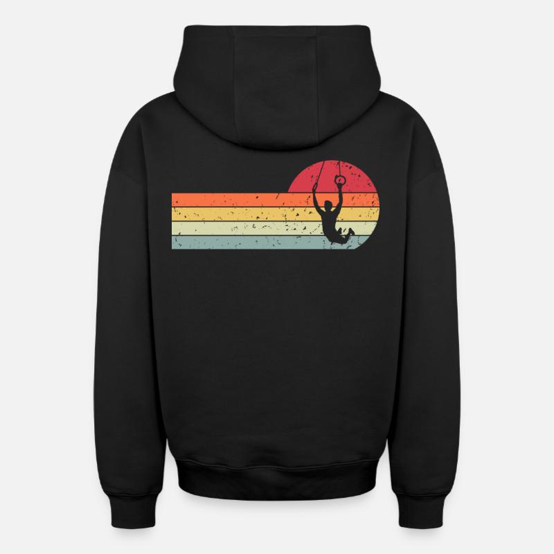 Gymnastique Bagues - Sweat à capuche unisexe zippé oversize épais SPREAD - noir