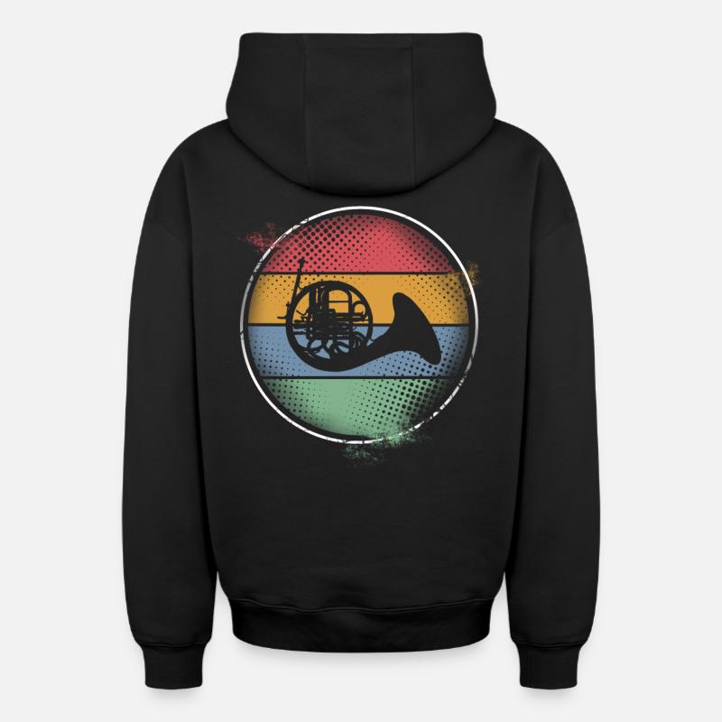Waldhorn - Sweat à capuche unisexe zippé oversize épais SPREAD - noir