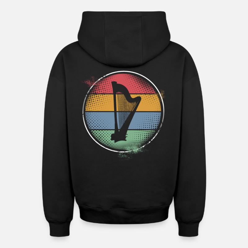 Harpe - Sweat à capuche unisexe zippé oversize épais SPREAD - noir