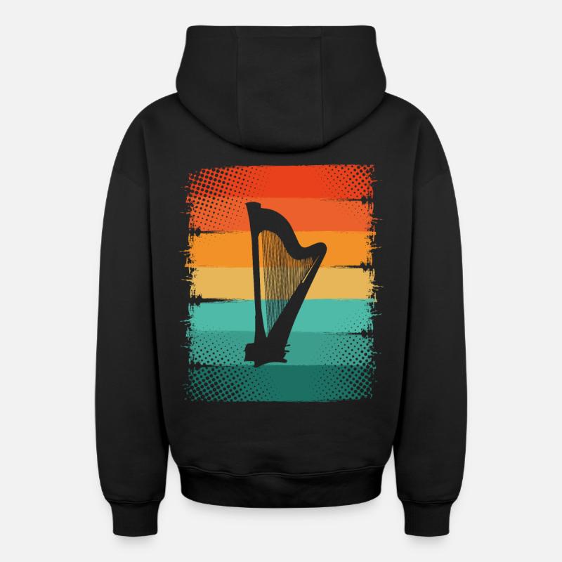 Harpe - Sweat à capuche unisexe zippé oversize épais SPREAD - noir