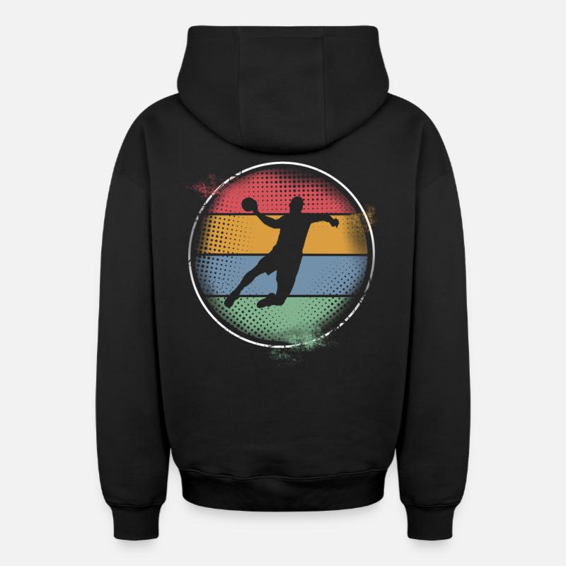 Handball - Sweat à capuche unisexe zippé oversize épais SPREAD - noir