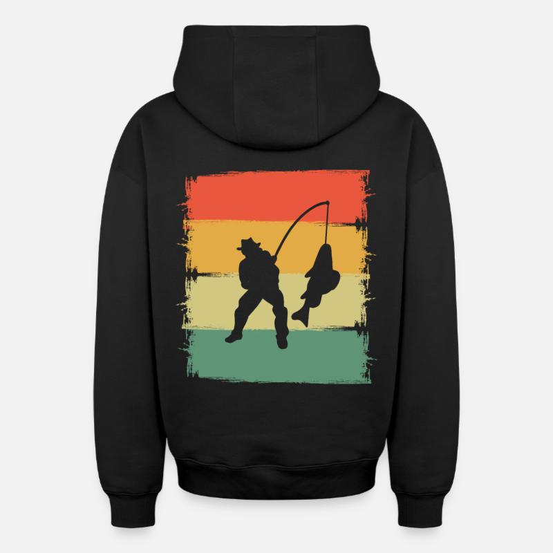Pêcheurs - Sweat à capuche unisexe zippé oversize épais SPREAD - noir