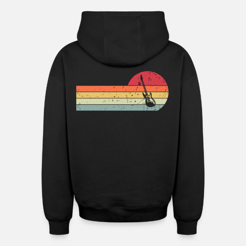 Guitare - Sweat à capuche unisexe zippé oversize épais SPREAD - noir